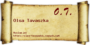 Olsa Tavaszka névjegykártya